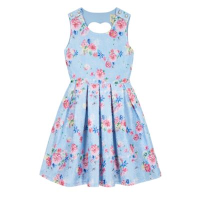 Yumi Girl Blue Vintage Floral Print Dress